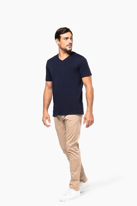 T-shirt homme Supima col V manches courtes - Kariban Premium - Réf: PK304 - 100% coton peigné, toucher doux et soyeux_4