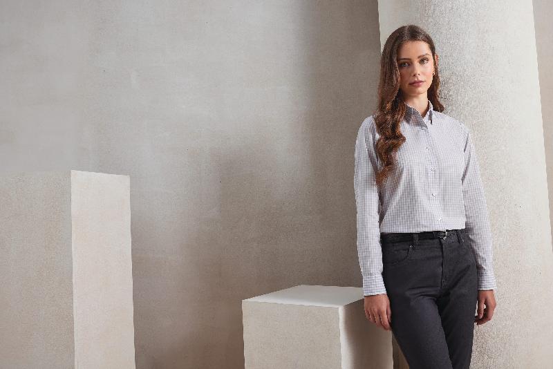 Chemise vichy gros carreaux - Réf: PR352 - manches longues, tissu popeline résistant, marque Premier_4