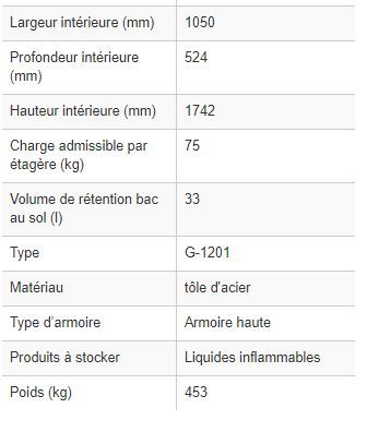 116981w - Armoire de sécurité coupe-feu G 1201, 3 étagères réglables, portes battantes auto-fermantes - résistance 90 minutes EN 14470-1_4