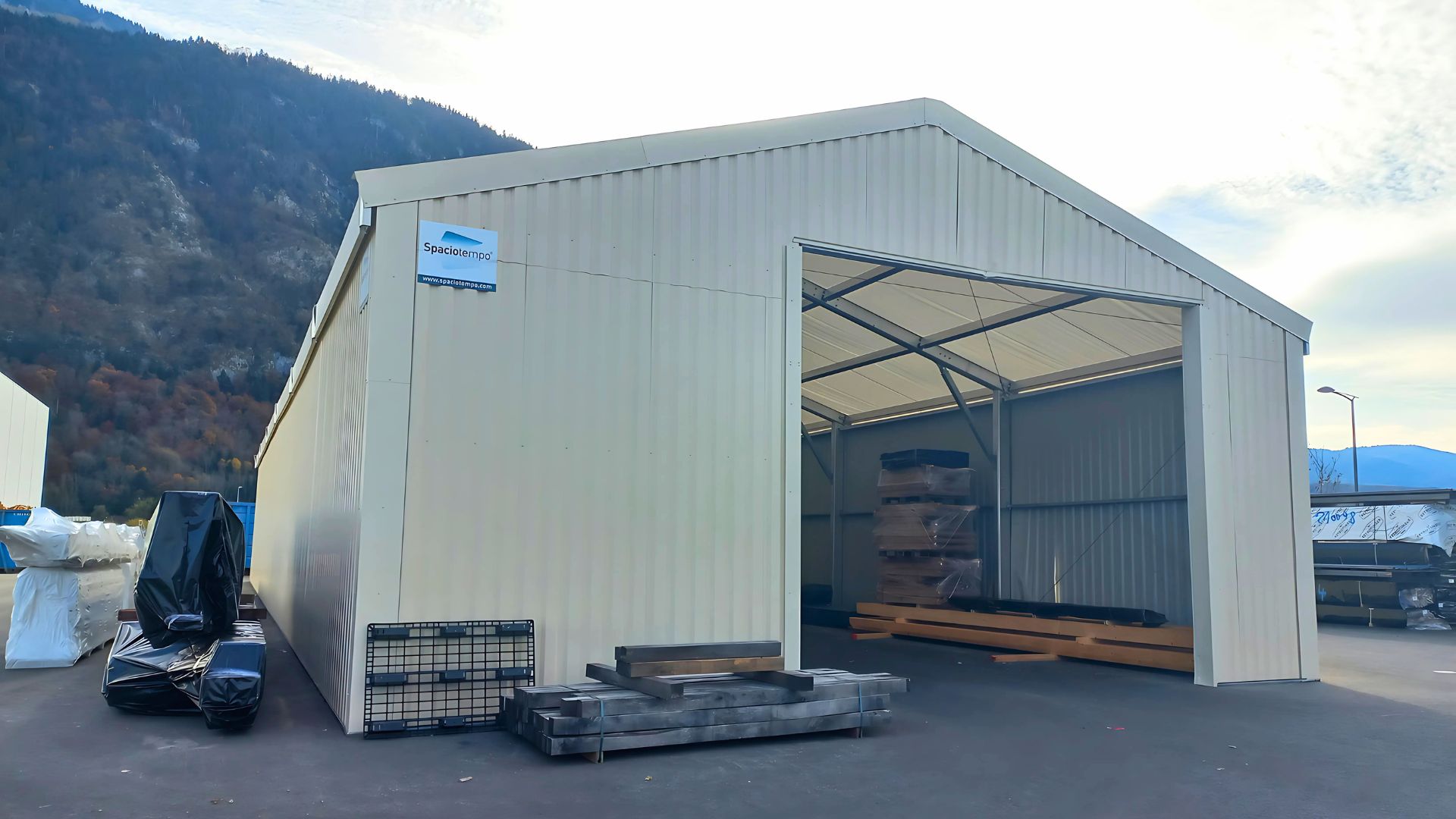 Entrepôt démontable temporaire pour différents stockages : big-bags, palettes, racks, gerbage_4