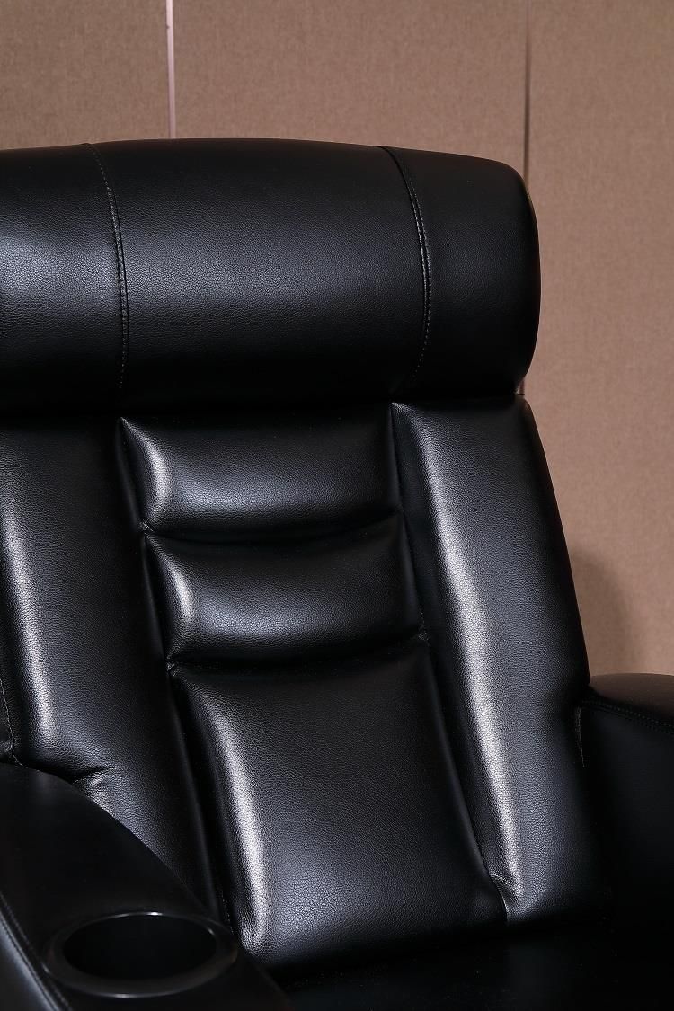 Fauteuil de cinéma en cuir - Linsen Seating - fixe avec style canapé et repose-pieds amovible_4