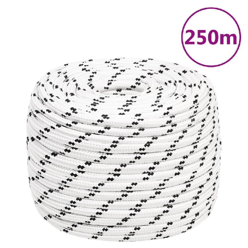 Vidaxl corde de bateau tressé blanc 14 mmx250 m polyester 152782_4