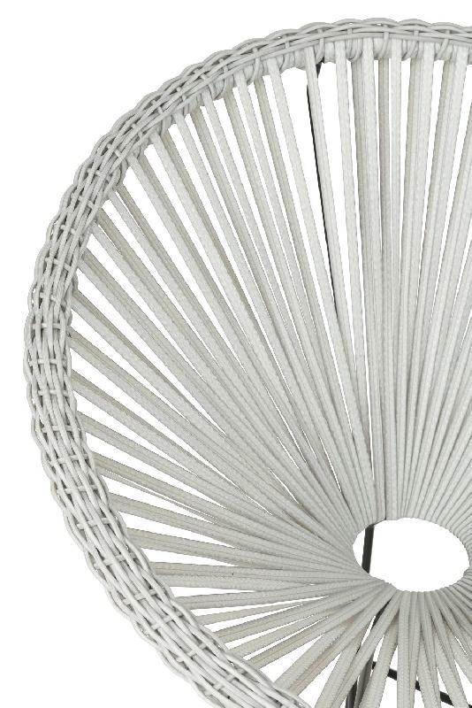 Fauteuil design AGAFI - rotin blanc - forme œuf - utilisation intérieure et extérieure_4