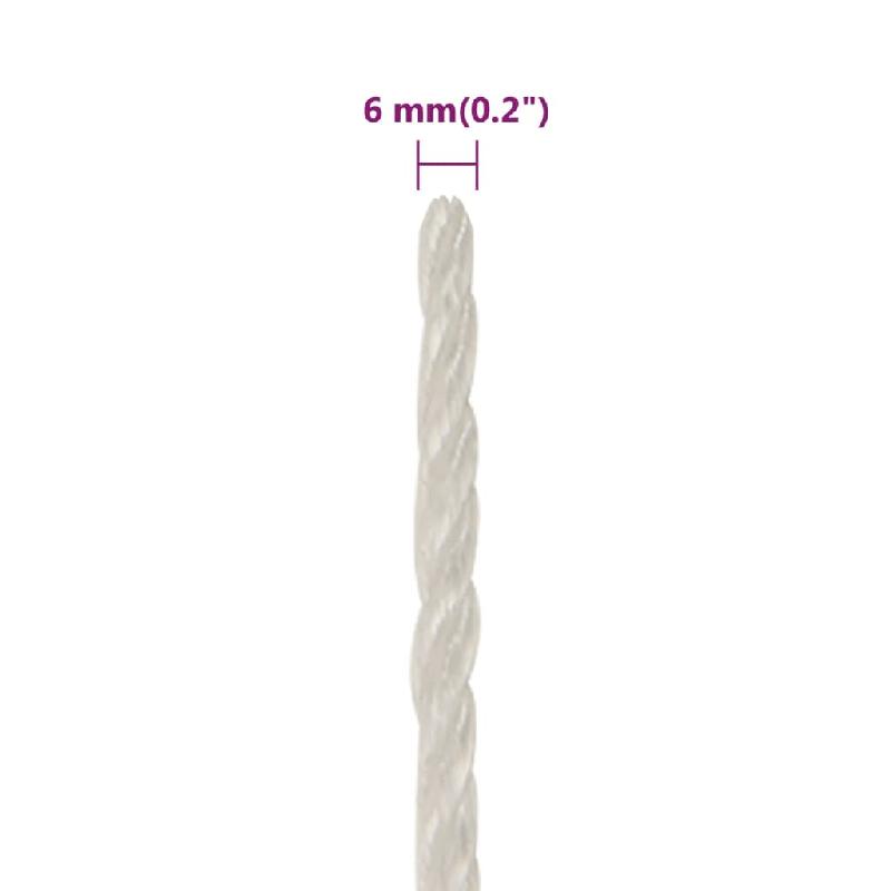 Vidaxl corde de travail blanc 6 mm 100 m polypropylène 153042_4