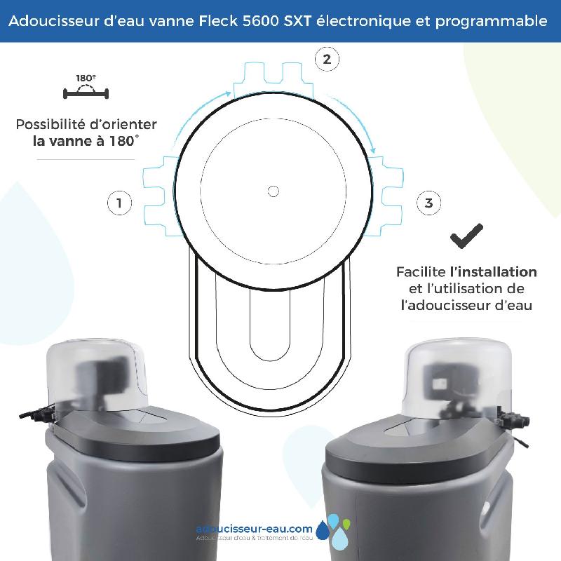 Adoucisseur d'eau 16l fleck 5600 sxt volumétrique  avec accessoires - fabriqué en france_4