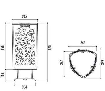 Corbeille publique Scuderia - plastique - Polyéthylène haute densité - 57,5 litres - anti-UV et anti-graffitis_4