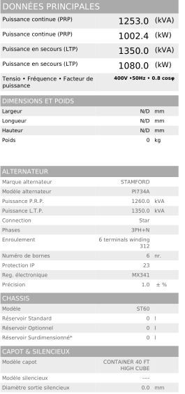 P 1260 CO 50 Hz triphasé - Groupe électrogène en container Visa - 1350.0 kVA_4