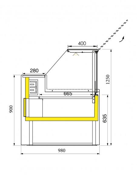 Vitrine pour viande - Traiteur - Produits laitiers - Vera 2000 statique avec réserve - RA - Référence: VERA-S-RA-2000_4
