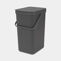 Poubelle Brabantia Sort & Go -16 litres - Grey avec support mural inclus_4