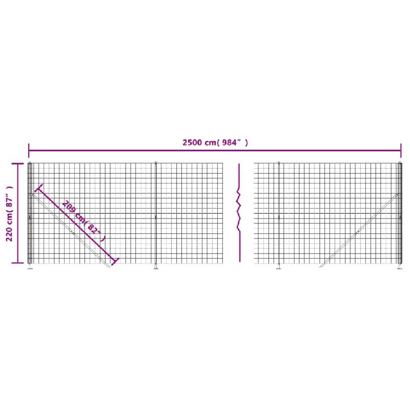 Vidaxl clôture en treillis métallique avec bride anthracite 2,2x25 m 154335_4