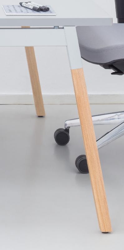 Bureau 2 personnes Ogi W - MDD - Non, Blanc, Bouleau clair, 120 x 121 cm_4