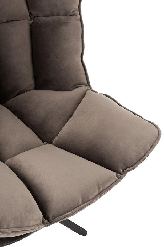 Fauteuil relax pivotant Pietra - tissu gris foncé métallisé avec piètement étoile en métal noir_4