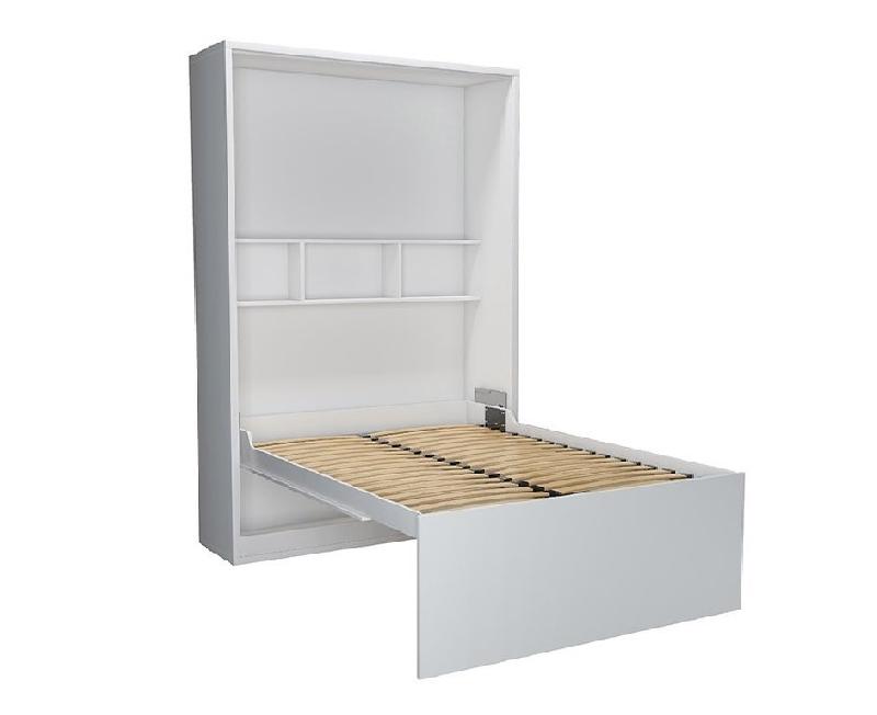 Lit escamotable FIDJI - couchage 140 x 200 cm - profondeur 50 cm - mélaminé blanc mat - ouverture assistée_4