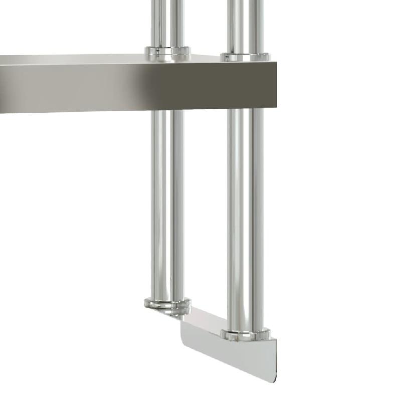 Vidaxl table de travail de cuisine avec étagère 110x30x150 cm inox 3208905_4