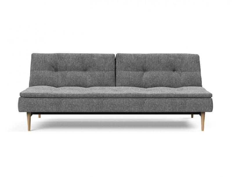 Canapé design Dublexo Styletto - Convertible lit 115x210 cm - Pieds chêne naturel - Tissu Twist Charcoal_4
