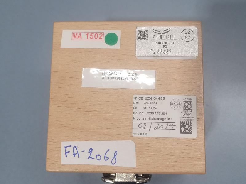 Poids d'étalonnage ZWIEBEL 1kg classe F2 INOX_4
