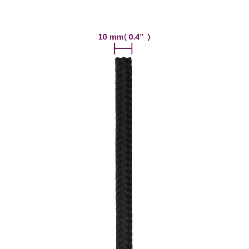 Vidaxl corde de bateau noir complet 10 mm 500 m polypropylène 152510_4