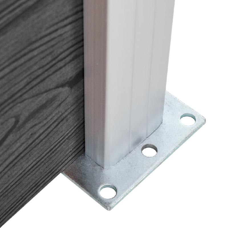Vidaxl panneau de clôture wpc 180x186 cm noir 148972_4