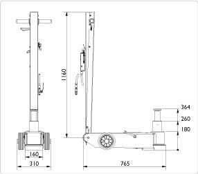 25-2AP - Cric hydropneumatique pour industrie aéronautique - AC Hydraulic - Capacité : 25T_4