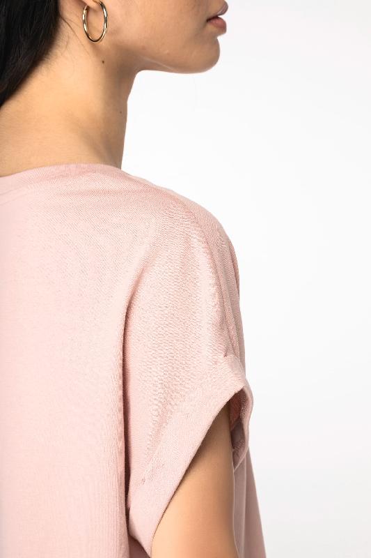 T-shirt écoresponsable à manches à revers femme - 100% coton biologique - Réf: NS309_4