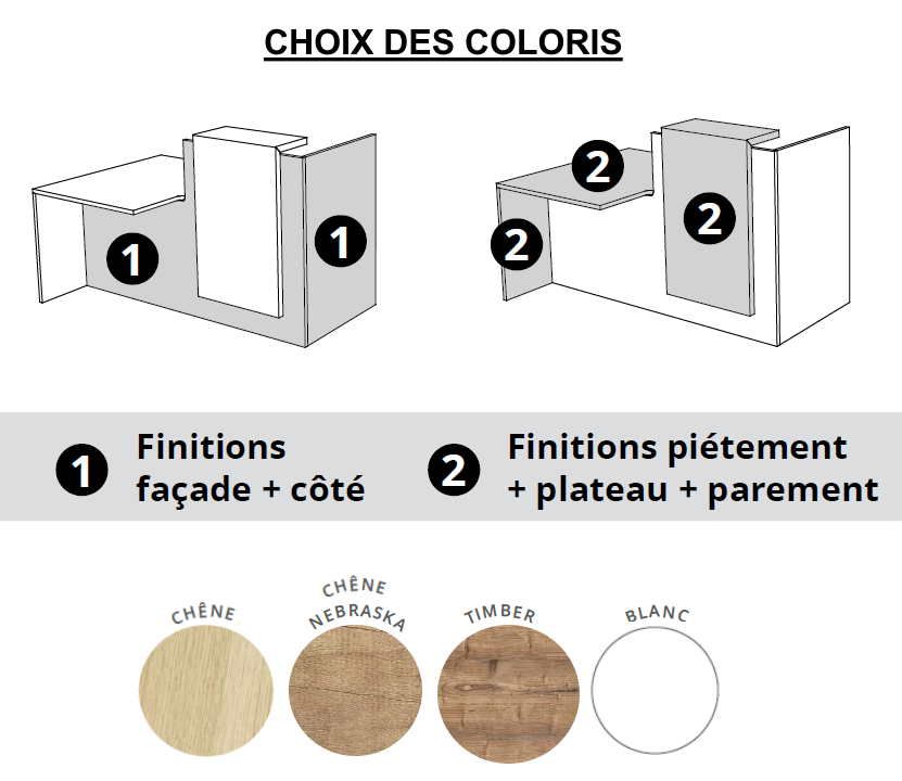 Banque d'accueil 50-50 - PMR - 180 cm - Fabrication française - Garantie 5 ans_4