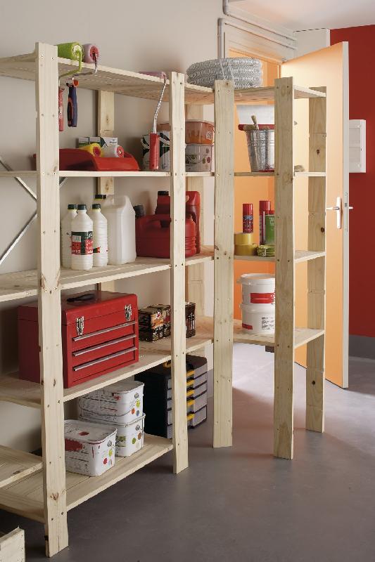 Étagère en pin - 4 tablettes - l.82 x p.40 x h.170 cm - finition brute à peindre - charge 100 kg par tablette_4