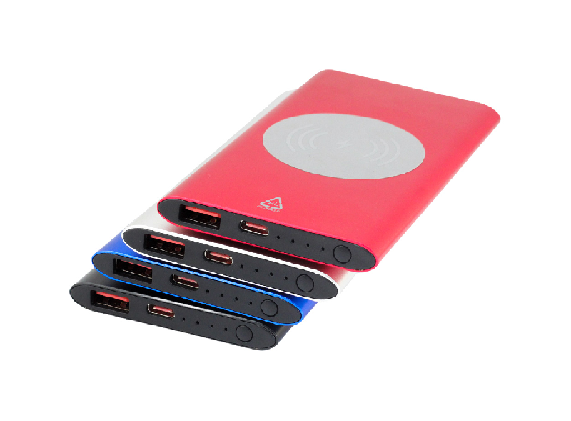 Power Bank USB en aluminium recyclé - Chargeur rapide sans fil 15W - Batterie 4000 mAh_4