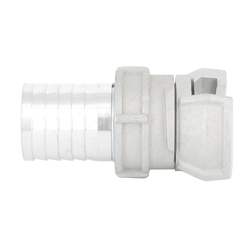 Demi-raccord symétrique avec verrou - DN 25 mm - Embout annelé Ø 30 mm - Alu_4