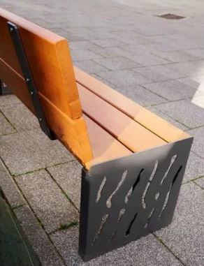 Banc public Venise - lames en bois - 1800 mm - structure en acier_4