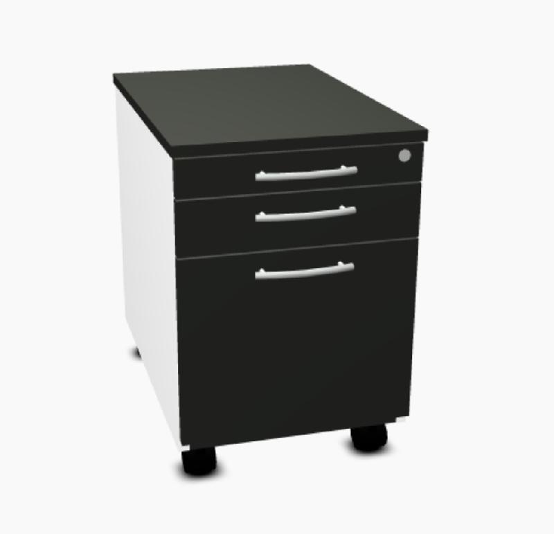 Caisson mobile pour dossiers suspendus - MDD - 3 tiroirs, Gris anthracite_4