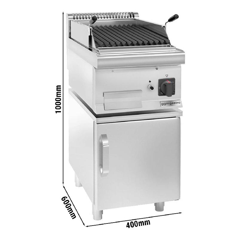 Grill à gaz à pierre de lave - 5,5 kW - Grille inclinable - Soubassement avec 1 porte inclus  - Mario 600 |GGM -GLGK46-E-UBK46-E_4