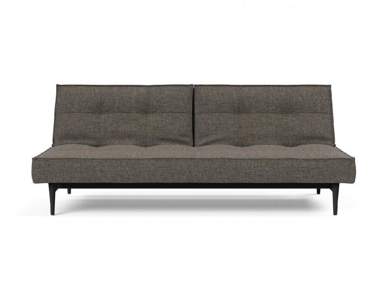 Canapé-lit convertible Innovation Living Splitback Styletto - 115x210 cm - Pieds chêne noir - Tissu Flashtex Dark Grey_4