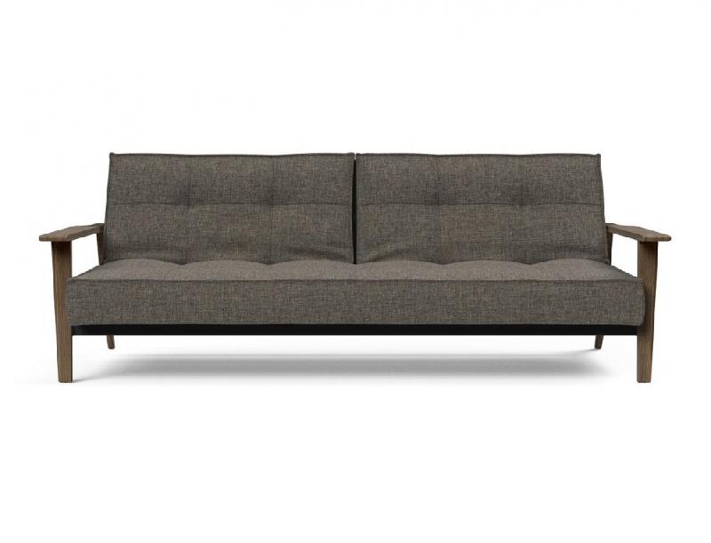 Innovation Living - Canapé-lit design Splitback Frej convertible 115*210 cm - Chêne fumé et tissu Flashtex Dark Grey_4