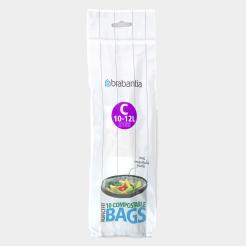 Sacs PerfectFit compostables -Code C (10-12 litres), Rouleau de 10 sacs pour poubelles Brabantia_4