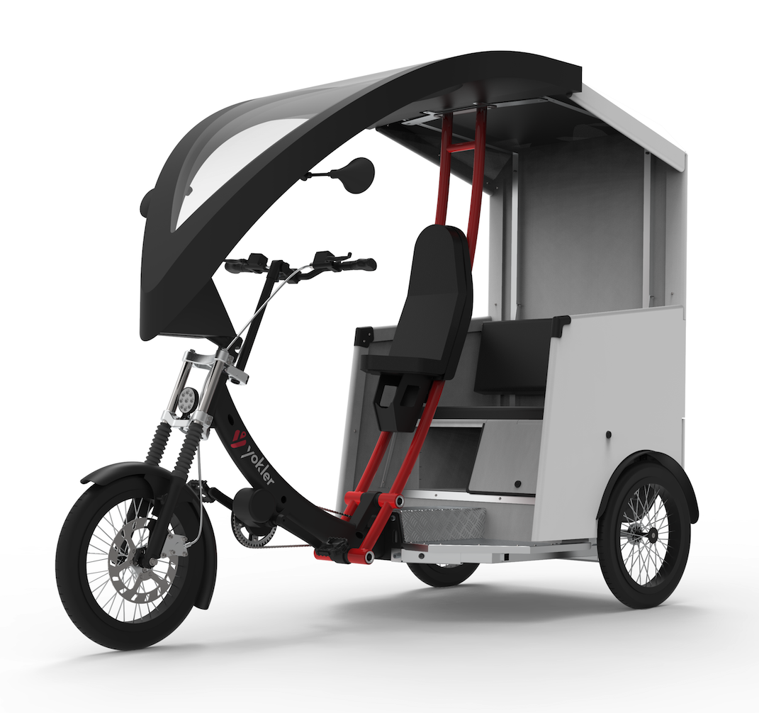 Yokler T - Vélotaxi professionnel avec portes latérales et plancher bas - Vélo taxi électrique_4
