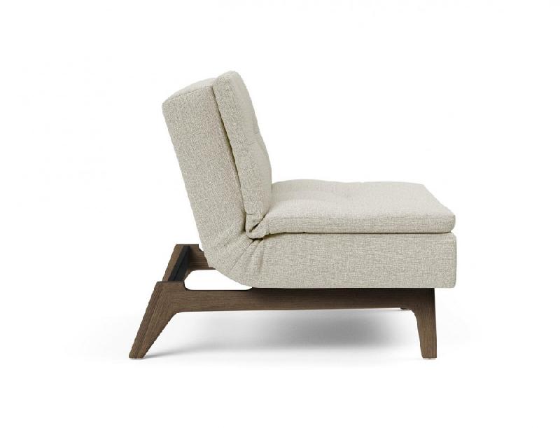 Fauteuil design Dublexo Eik convertible lit 90x115 cm - pieds chêne fumé - tissu Mixed Dance naturel_4
