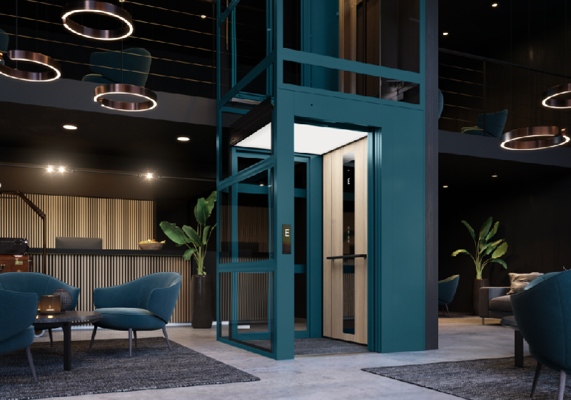 Ascenseur cabine -  portes coulissantes, commande automatique, normes ERP - Cibes C1 Pure_4
