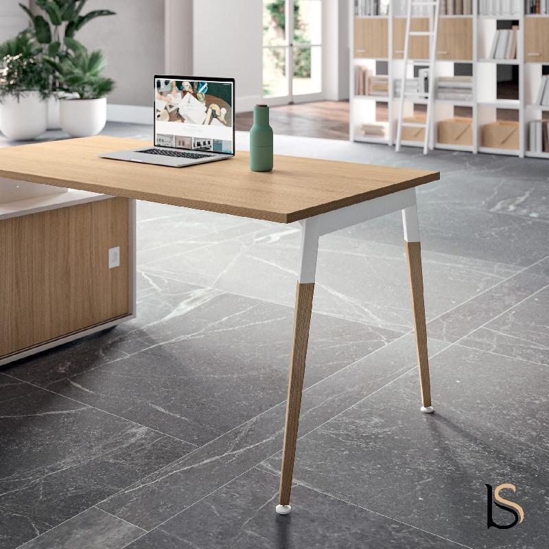 Bureau Manager X3 Quadrifoglio: rangement et style - 184, Blanc, Blanc, Avec caisson_4