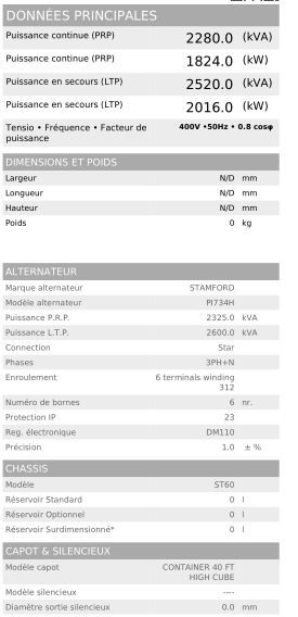 Groupe électrogène en container M 2280 CO - 50 Hz triphasé - Visa - 2520.0 kVA_4