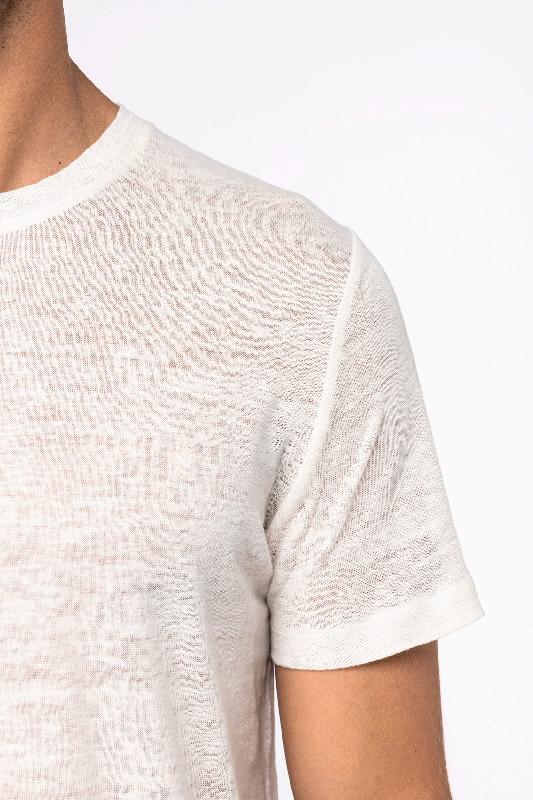T-shirt en lin homme - NS320 - 100% lin, coupe ajustée et coutures latérales - Marque Native Spirit_4