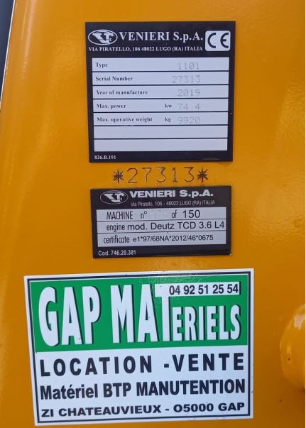 Tractopelle articulé d'occasion en très bon état, sur pneus - VENIERI 10.23D_4