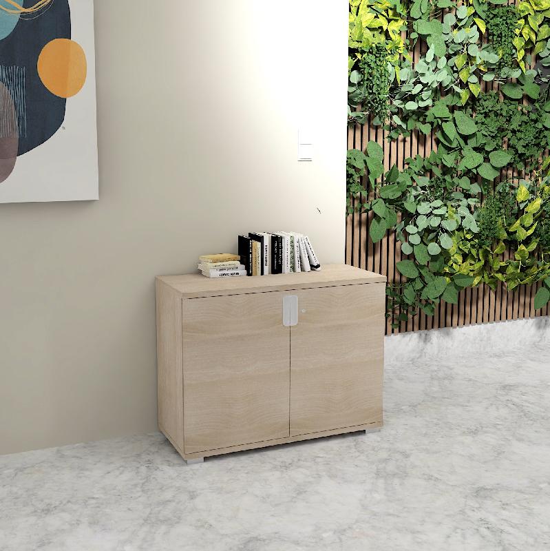 Armoire basse a portes battantes tak - MOBEL LINEA - acacia clair_4