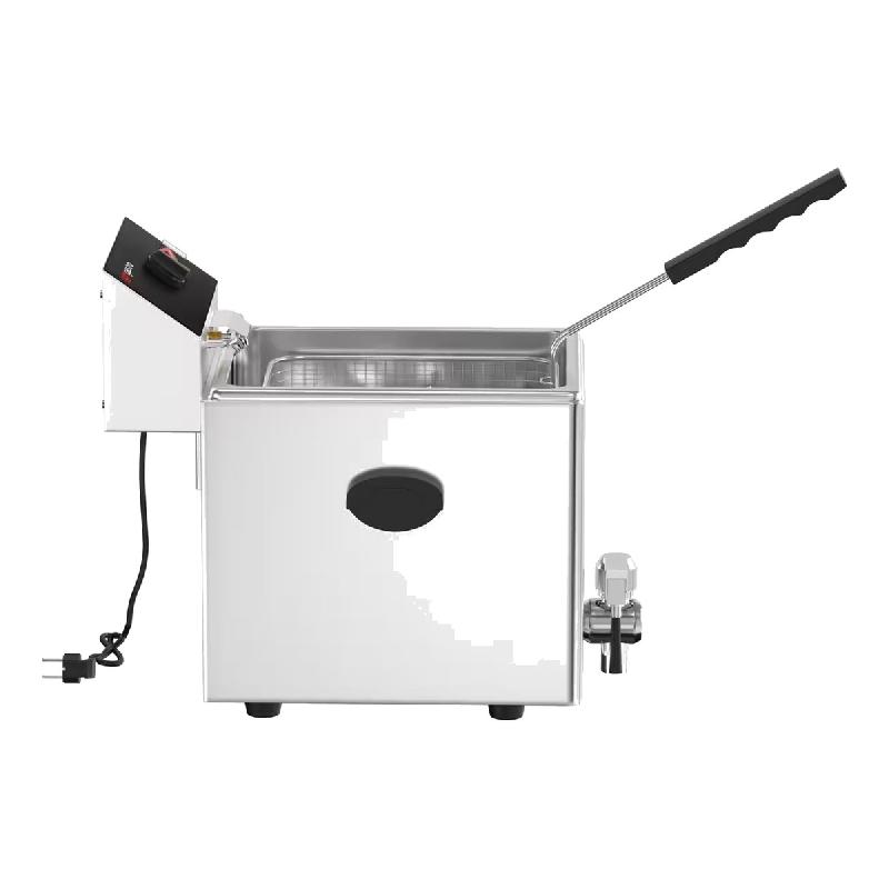 Friteuse électrique simple 8L - avec robinet de vidange | GGM_4