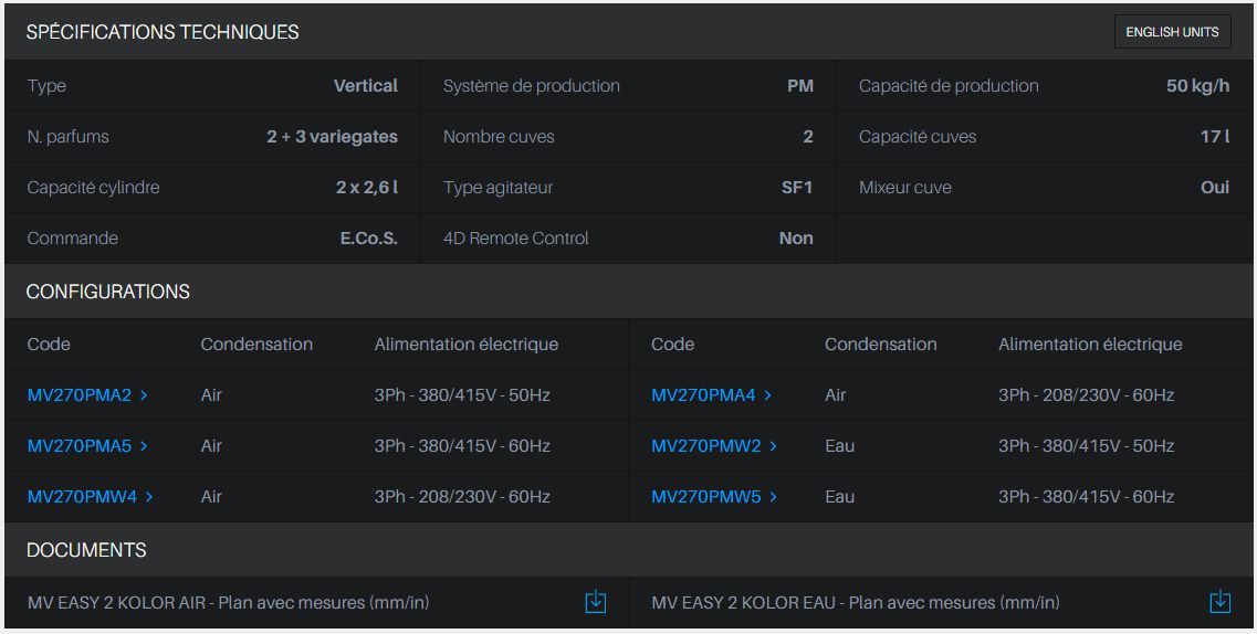 Appareil pour glaces décorées avec 2 parfums et 3 possibilités de variegates
