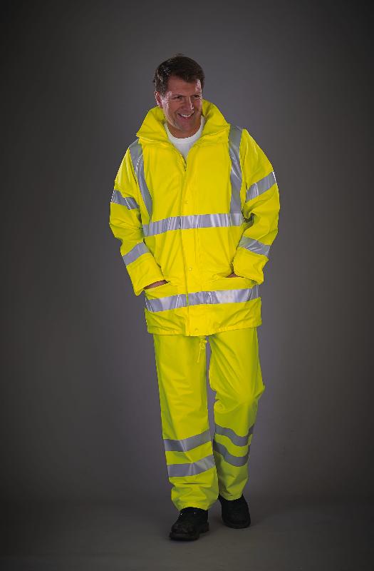 Veste de pluie respirante Hi-Vis Soft Flex - Réf: YHVS450 - Normes EN ISO20471 Catégorie 3 et EN343 Class 3.3_4