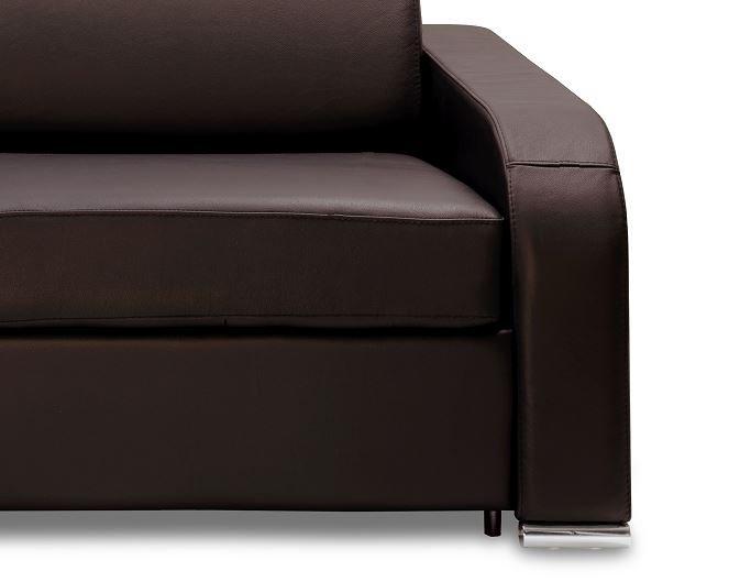 Canapé express 160 cm Sofia Edition cuir et PU marron - Matelas 16 cm haute résilience - Fabrication italienne_4