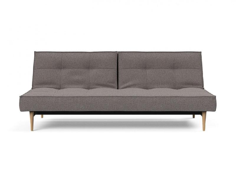 Canapé-lit INNOVATION LIVING SPLITBACK STYLETTO - Pieds chêne naturel - Convertible 115x210 cm - Tissu Mixed Dance Grey_4