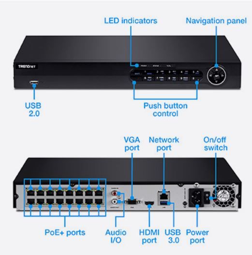 Enregistreur NVR PoE+ HD TRENDnet TV-NVR216 - 16 canaux - Jusqu'à 12 To de stockage - Lecture vidéo avancée_4
