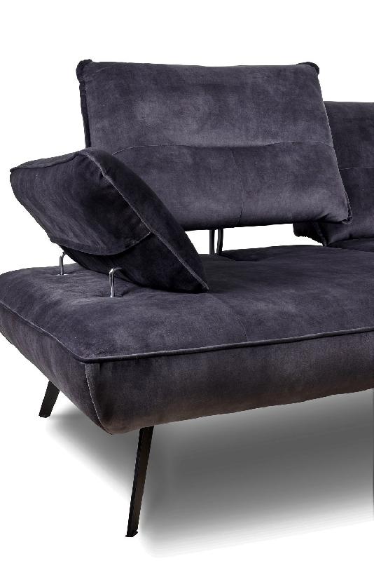 Canapé modulable TREK - dossier avance/recule - 2/3 places - velours gris graphite - design contemporain_4