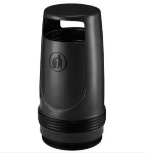 Corbeille Merlin 90 L - Poubelle extérieure en polyéthylène indéformable avec seau intérieur en acier galvanisé - 2 ouvertures - Verrouillage par serrure_4